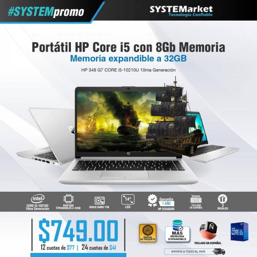 NOTEBOOK HP 348 G7 CORE i5-10210U