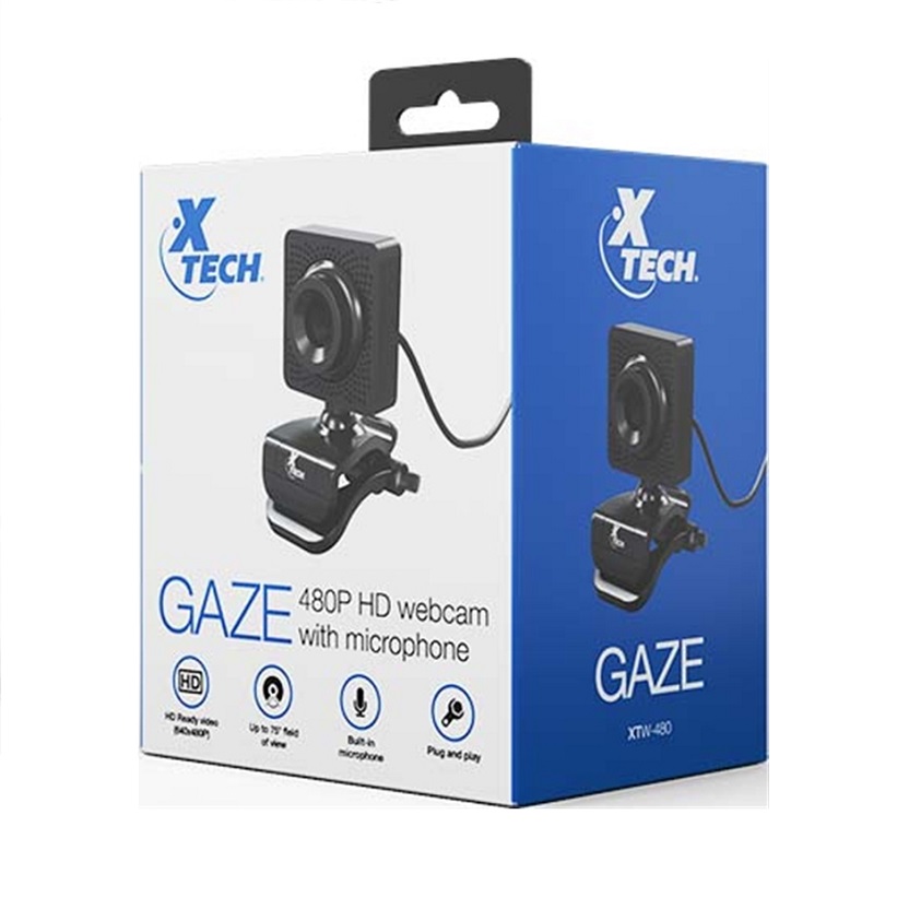 CAMARA WEB XTECH GAZE XTW-480 HD 640X480P WIRED USB, MICROFONO