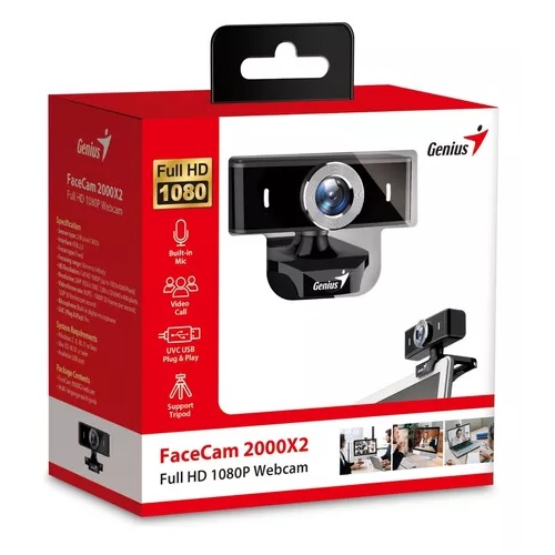 CAMARA WEB GENIUS FACE CAM 2000X2 FHD 1080P BLACK