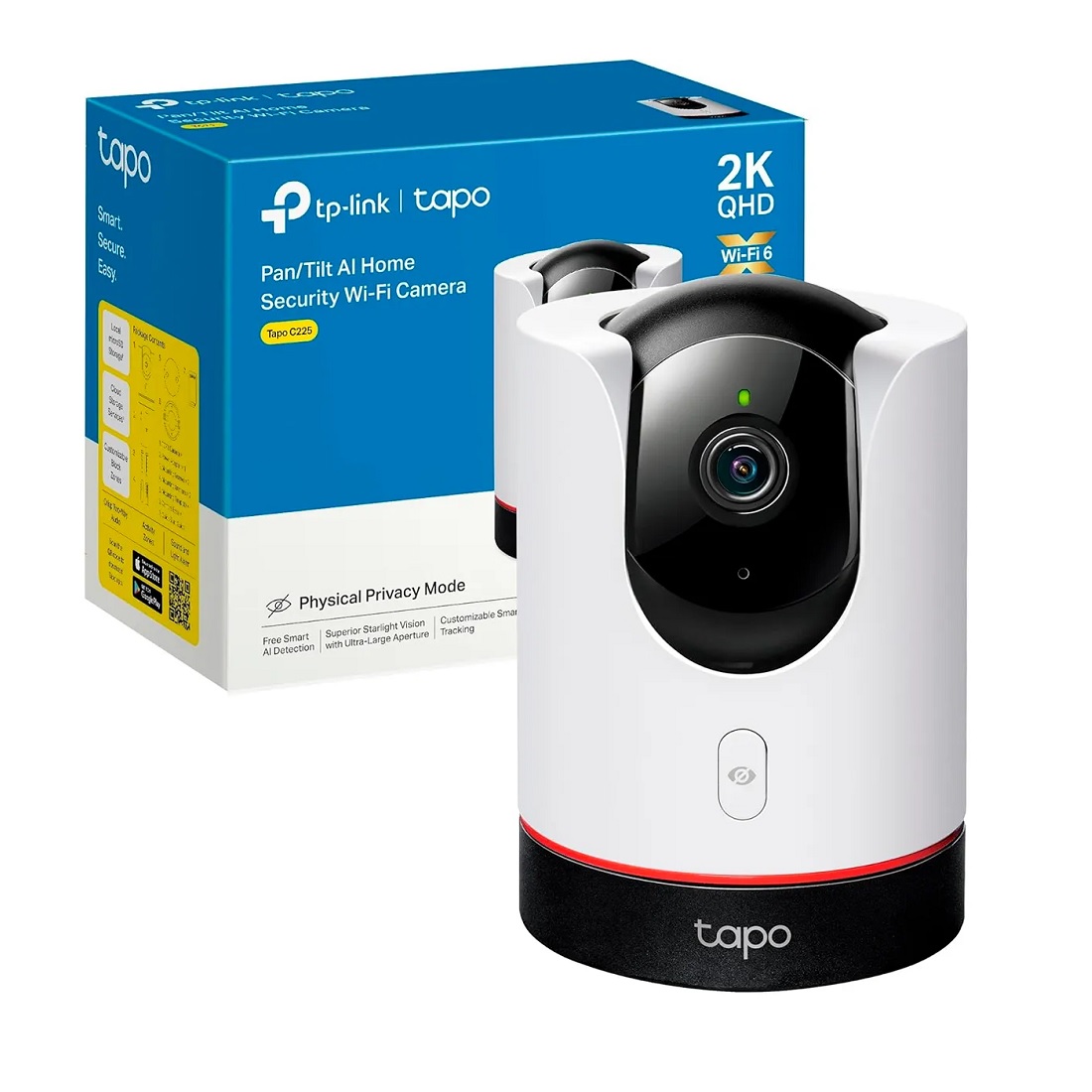 CAMARA DE SEGURIDAD TPLINK TAPO C225 INTERIOR WIFI 2K QHD STARLIGHT IA MOV.HORIZONTAL-VERTICAL WIFI 6 CONTROL-VOZ