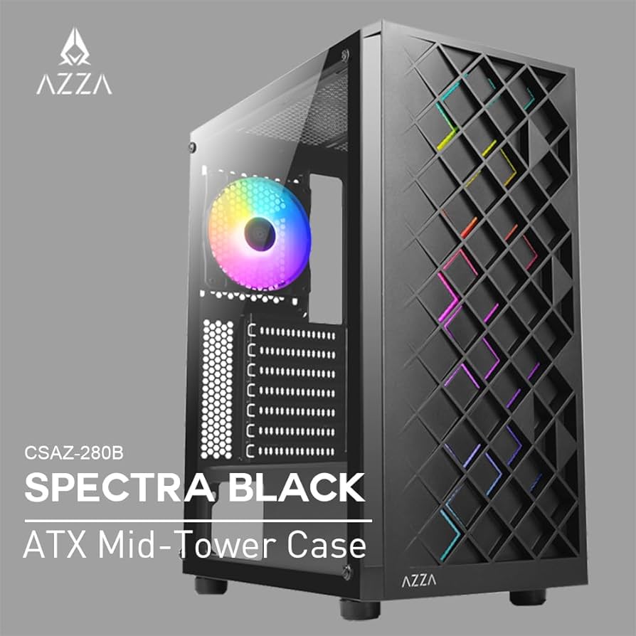 CASE AZZA TECH GAMING CSAZ-280B SPECTRA ATX MID TOWER BLACK