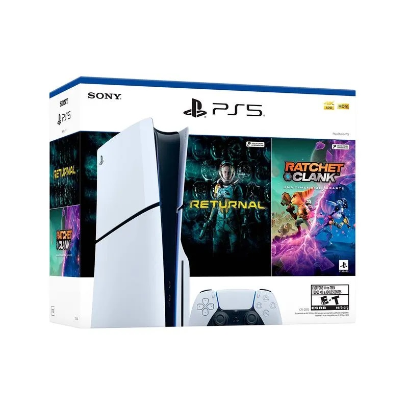 CONSOLA SONY PLAY STATION 5 SLIM CFI-2015 DISCO BUNDLE RATCHET CLANK RIFT APART Y RETURNAL