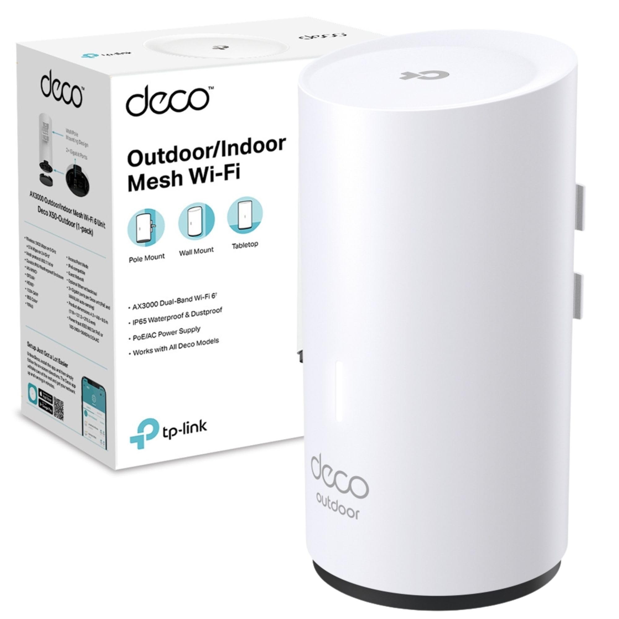 DECO TPLINK X50 OUTDOOR-INDOOR WIFI 6 MESH AX3000 1 PACK