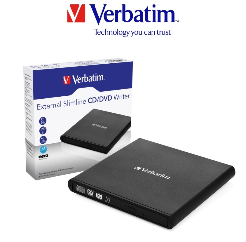 DVD VERBATIM EXTERNO 98938 SLIMLINE USB/ADAPTADOR USB C