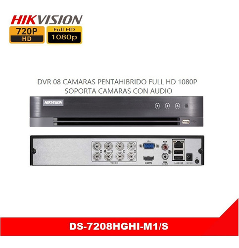 DVR HIKVISION DS-7208HGHI-M1 8 CANALES 720p 1U H.265