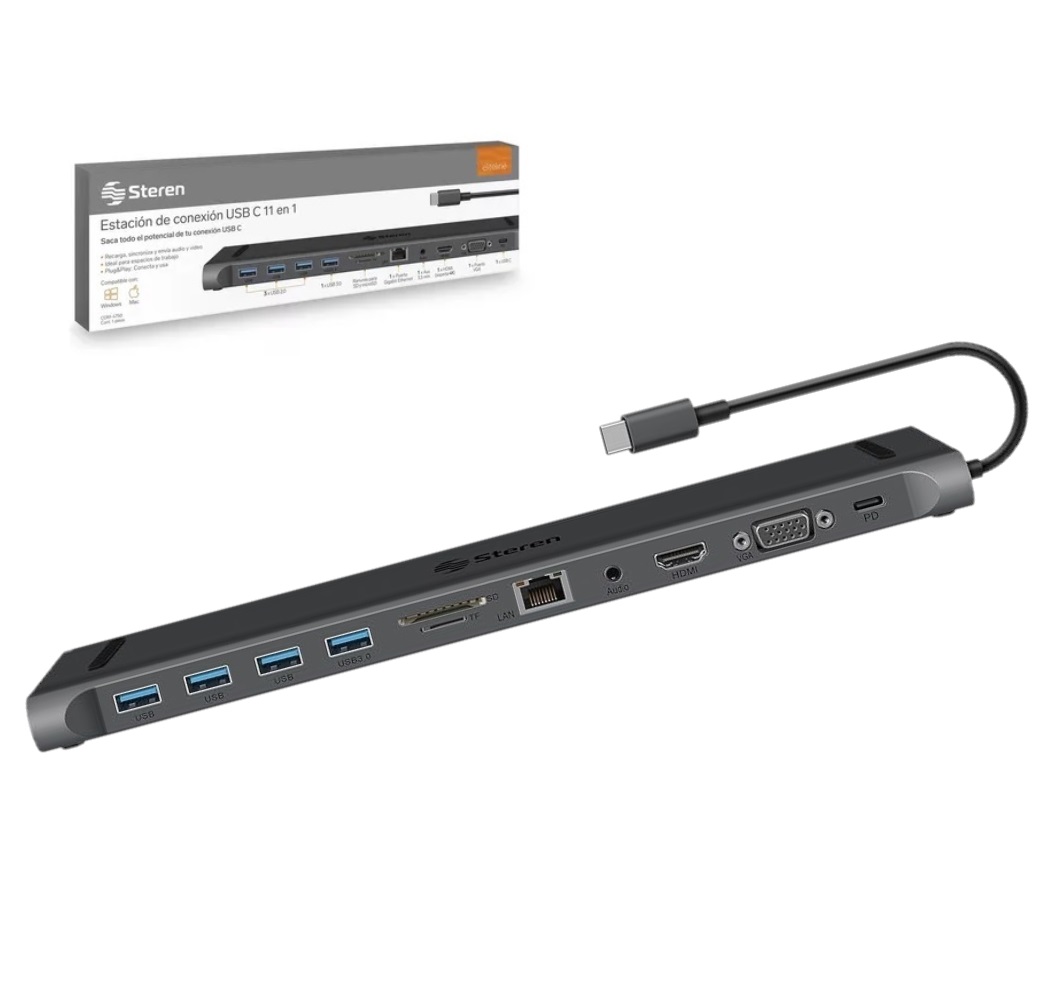 ESTACION DE CONEXION STEREN COM-4750 USB C 11 EN 1