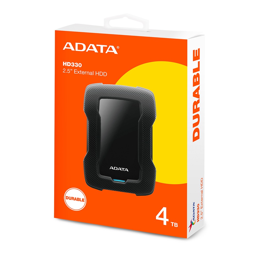 DISCO DURO EXTERNO ADATA 4TB HD330 BLACK USB 3.2 ANTISHOCK