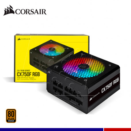 FUENTE DE PODER GAMING CORSAIR CX750F RGB 750W SERIES 80 PLUS BRONZE