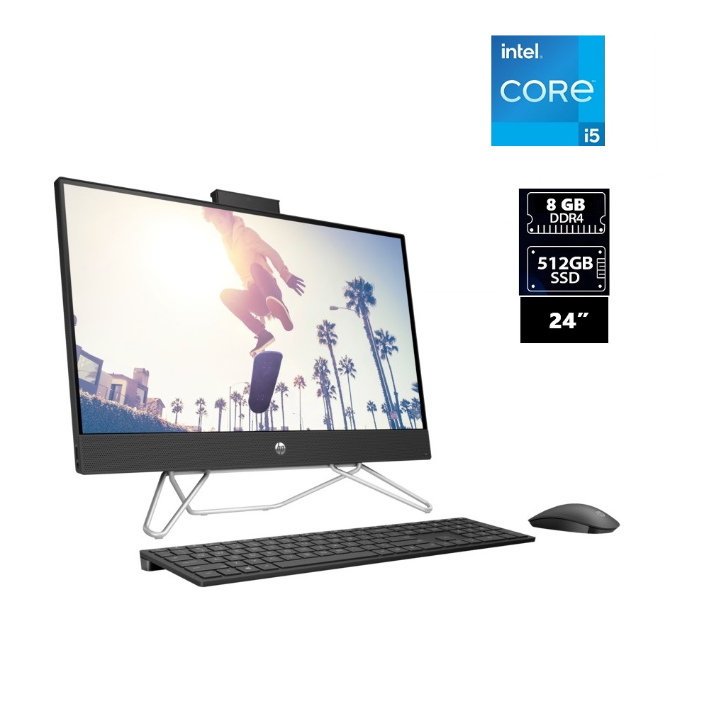 COMPUTADORA AIO HP 24-CB1028LA CORE i5-1235U Memoria 8GB,512GB SSD, Pantalla 24",SIN S.O