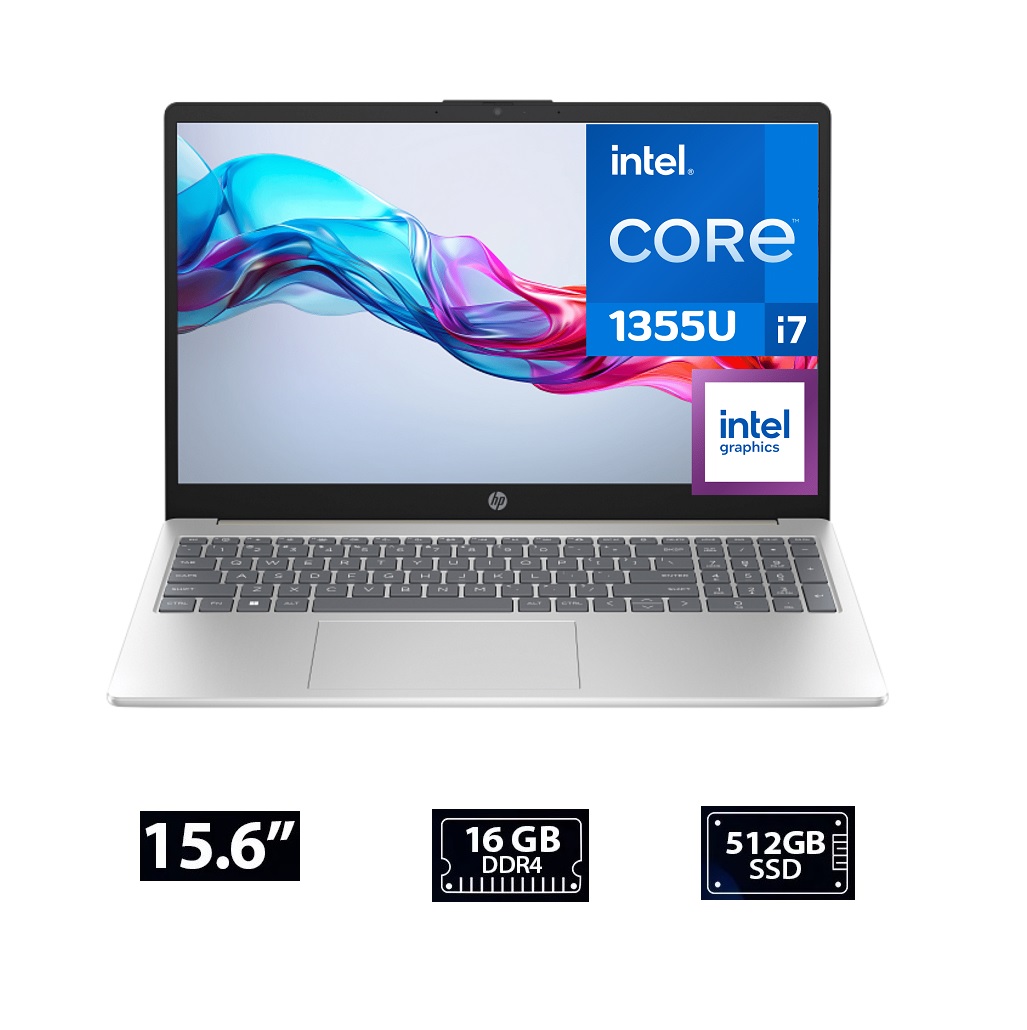 COMPUTADORA PORTÁTIL HP 15-FD0276LA CORE i7-1355U Memoria 16GB,512GB SSD, Pantalla 15.6",SIN S.O
