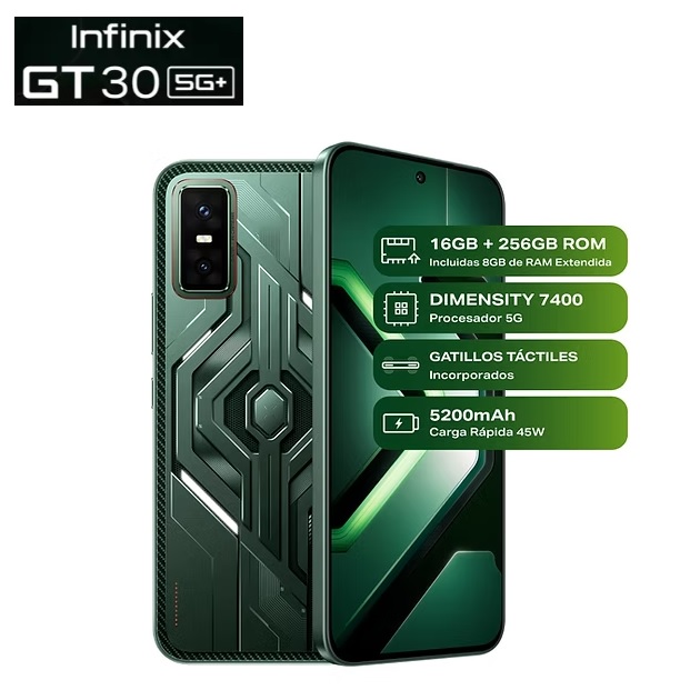 CELULAR INFINIX GT 30 5G MEDIATEK D7400 Memoria 8GB,256GB, Pantalla AMOLED 6.78", XOS 15