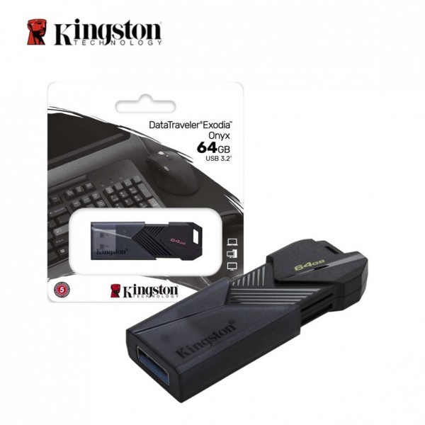 FLASH MEMORY KINGSTON 64GB EXODIA DATA TRAVELER ONYX USB 3.2 BLACK