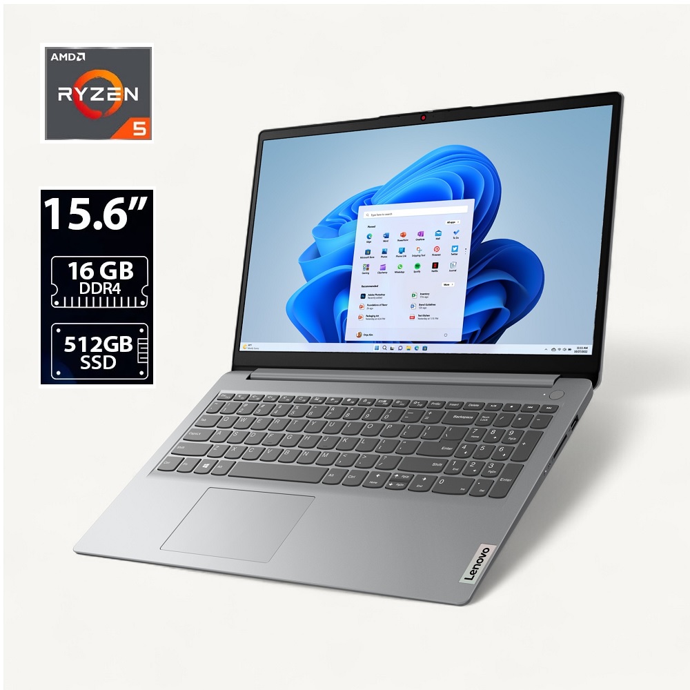 COMPUTADORA PORTÁTIL LENOVO IPS3 15ABR8 AMD RYZEN 5 5625U Memoria 16GB,512GB SSD, Pantalla 15.6",SIN S.O