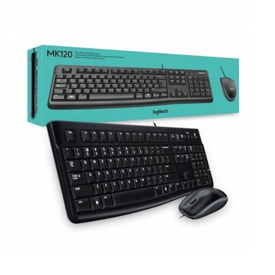 TECLADO LOGITECH+MOUSE MK120 BLACK
