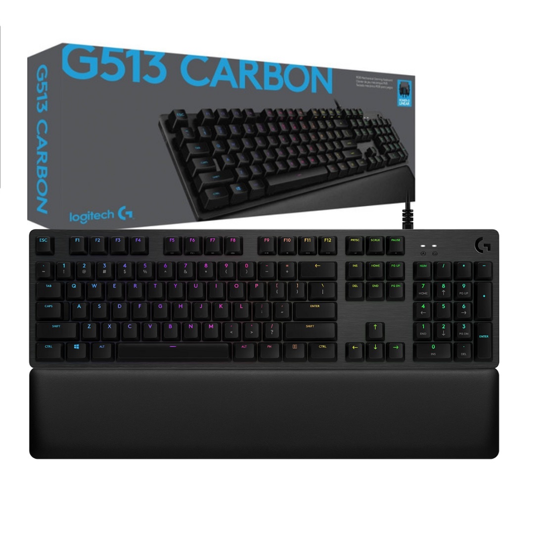 TECLADO LOGITECH GAMING G513 MECANICO RGB LIGHTSYNC ALEACION ALUMINIO Y MAGNESIO