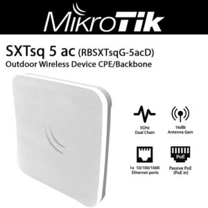 ROUTER MIKROTIK SXTSQ 5HP AP Y CPE 5GHz , 16DBI LEVEL 4