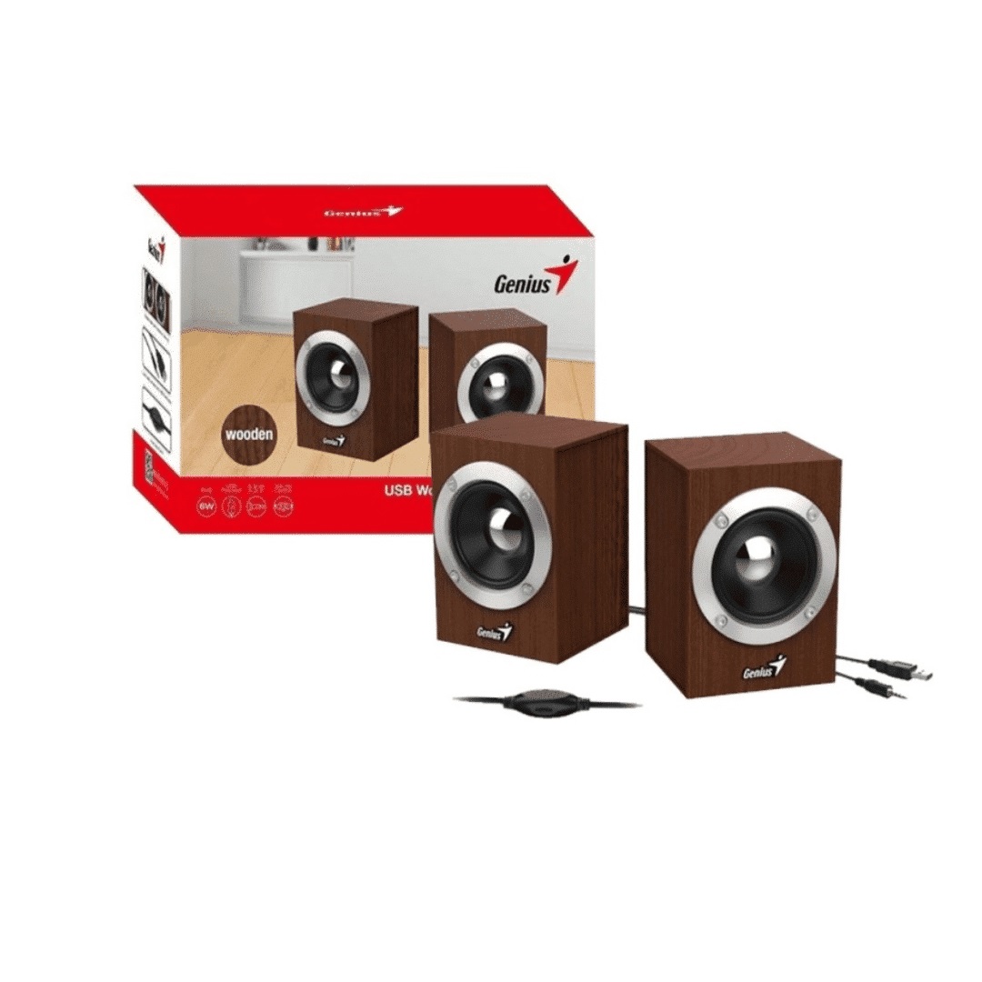PARLANTES GENIUS SP-HF280 USB WOOD GP-190005