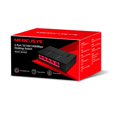 SWITCH MERCUSYS MS105G ESCRITORIO 5 PUERTOS 10-100MBPS
