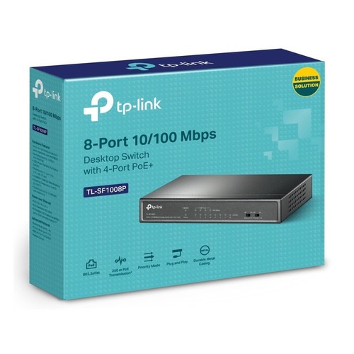 SWITCH TPLINK SF1008P 8 PUERTOS 10/100 DE ESCRITORIO 4PTOS POE