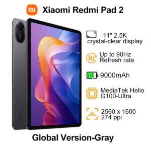 TABLET XIAOMI REDMI PAD 2 HELIO G100-ULTRA 8GB,256GB,11" 2.5K,WIFI5,GRAY