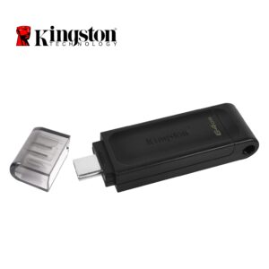 FLASH MEMORY KINGSTON 64GB DATA TRAVELER DT70 USB TIPO C BLACK