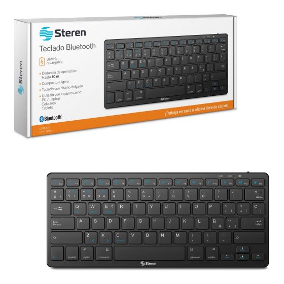TECLADO STEREN COM-680 BLUETOOTH BATERIA RECARGABLE BLACK