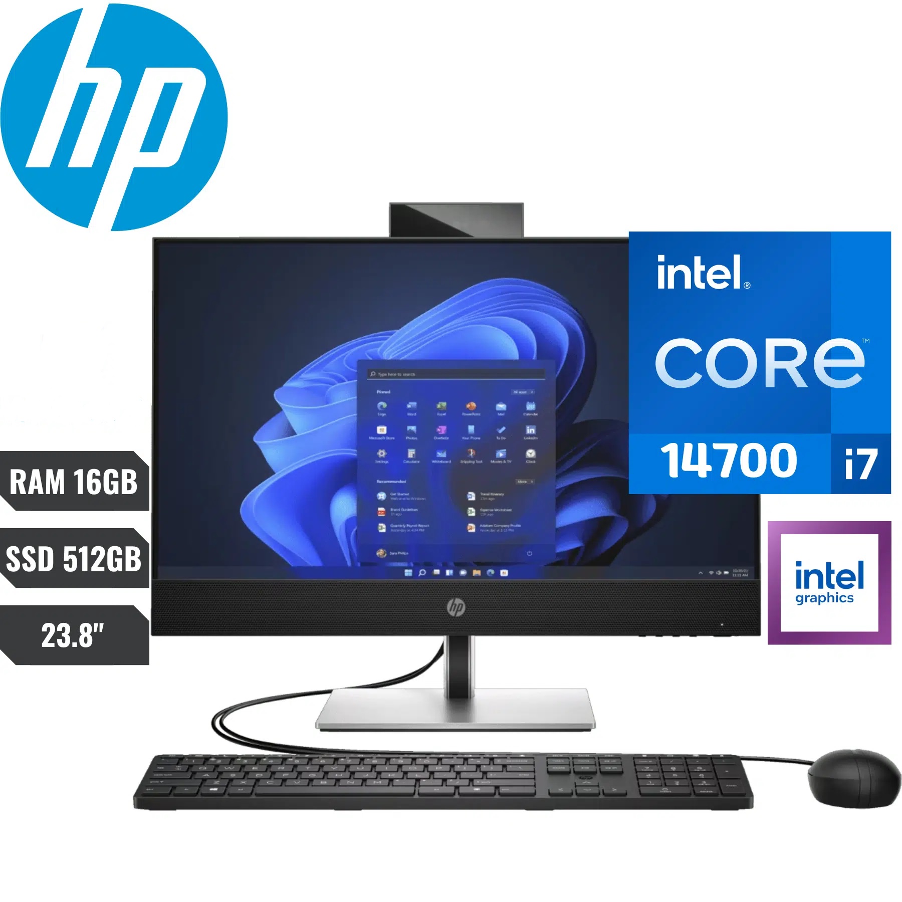 COMPUTADORA HP AIO PRO ONE 440 G9 CORE i7-14700 16GB,512GB SSD,23.8",SIN S.O S.O