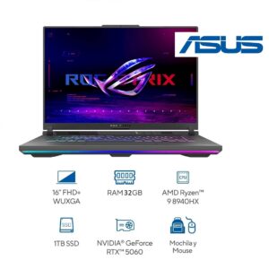 COMPUTADORA PORTÁTIL ASUS ROG STRIX G16 G614PM-RV038 AMD RYZEN 9 8940HX Memoria 32GB,1TB SSD,RTX5060 8GB,Pantalla 16",WINDOWS 11