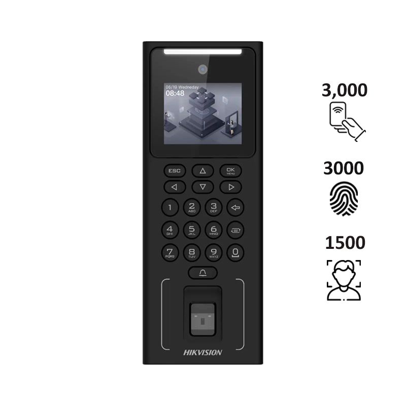 LECTOR BIOMETRICO HIKVISION DS-K1T321MFWX FACIAL, HUELLA Y PROXIMIDAD