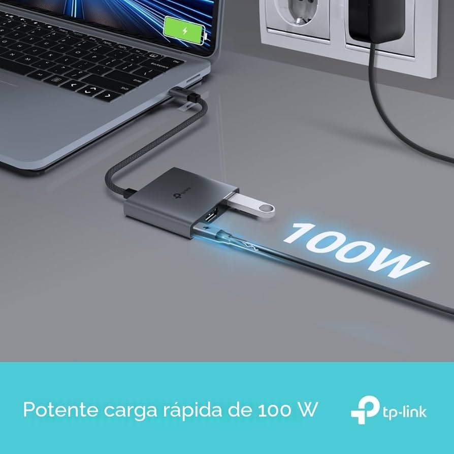 ADAPTADOR TPLINK UH3020C USB-C 3EN 1 PUERTO HDMI 4K 60HZ CARGA RAPIDA DE 100W