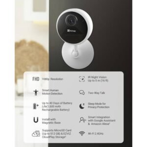 CAMARA EZVIZ CS-CB1 1080P INTERIOR IP CON BATERIA 2MP L 2.8MM