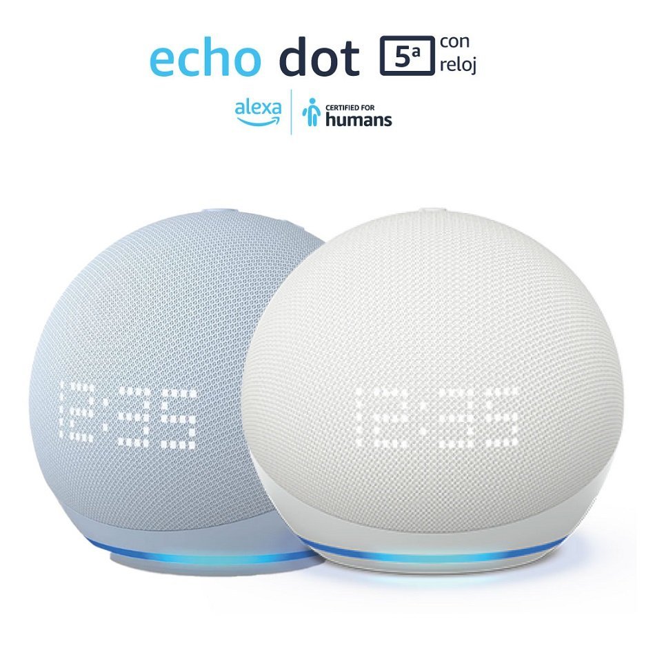 PARLANTE AMAZON ECHO DOT 5TA GEN. INTELIGENTE CON RELOJ Y ALEXA