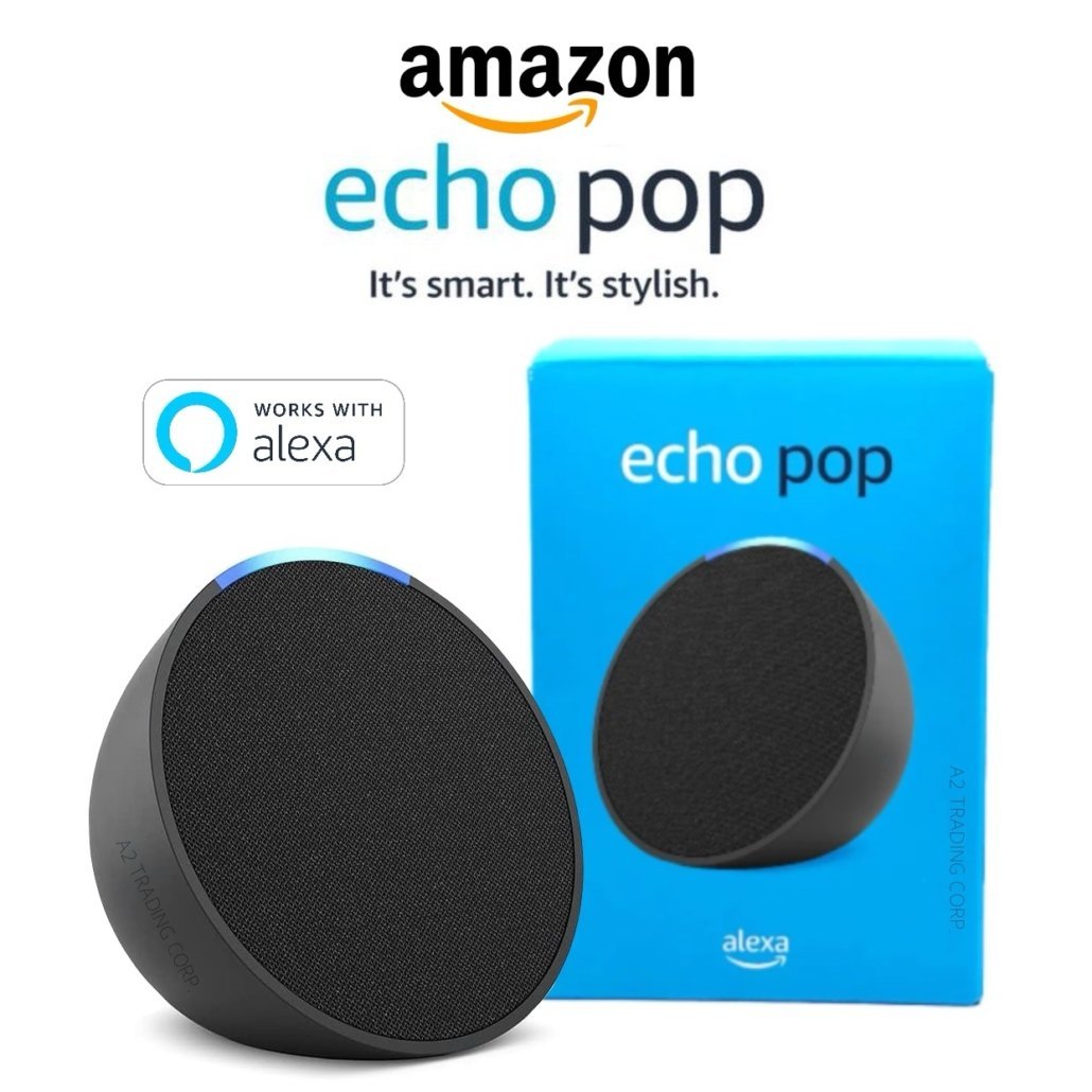 PARLANTE AMAZON ECHO POP B09WNK39JN COMPACTO ALEXA, WIFI, 5 BLUETOOTH, BLACK (6M)