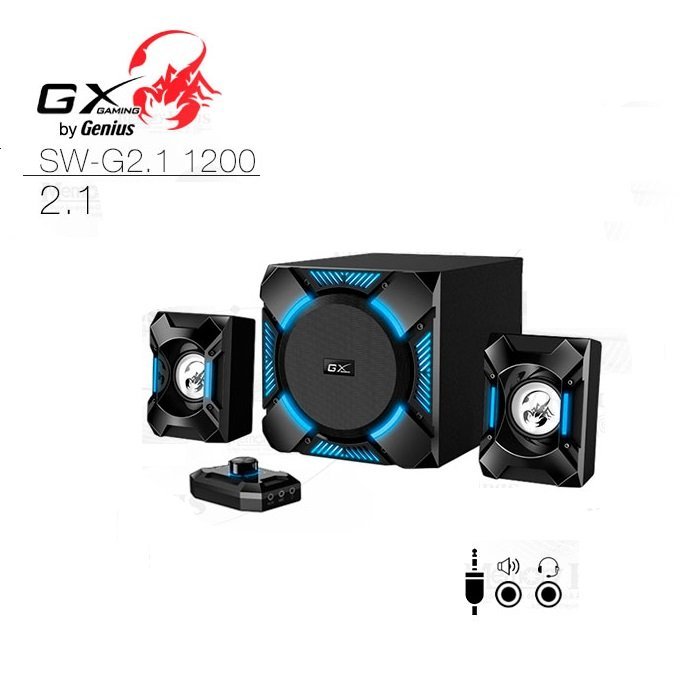 PARLANTES GENIUS GAMING SW-G2.1 1200 POTENCIA TOTAL 36W RMS SUBWOOFER 24W SATELITES 6W X 2