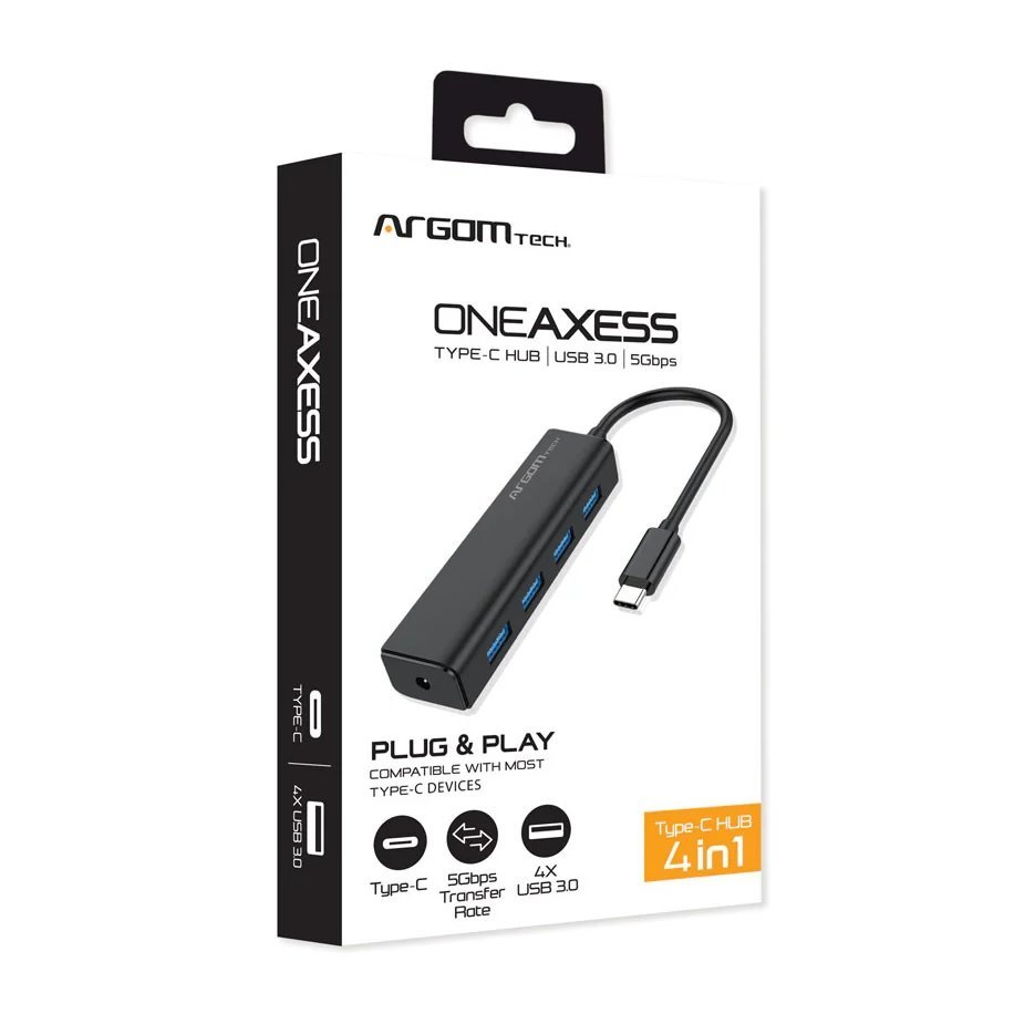 HUB ARGOM TIPO C ARG-UB-0090 A00593 4 PUERTOS USB 3.0