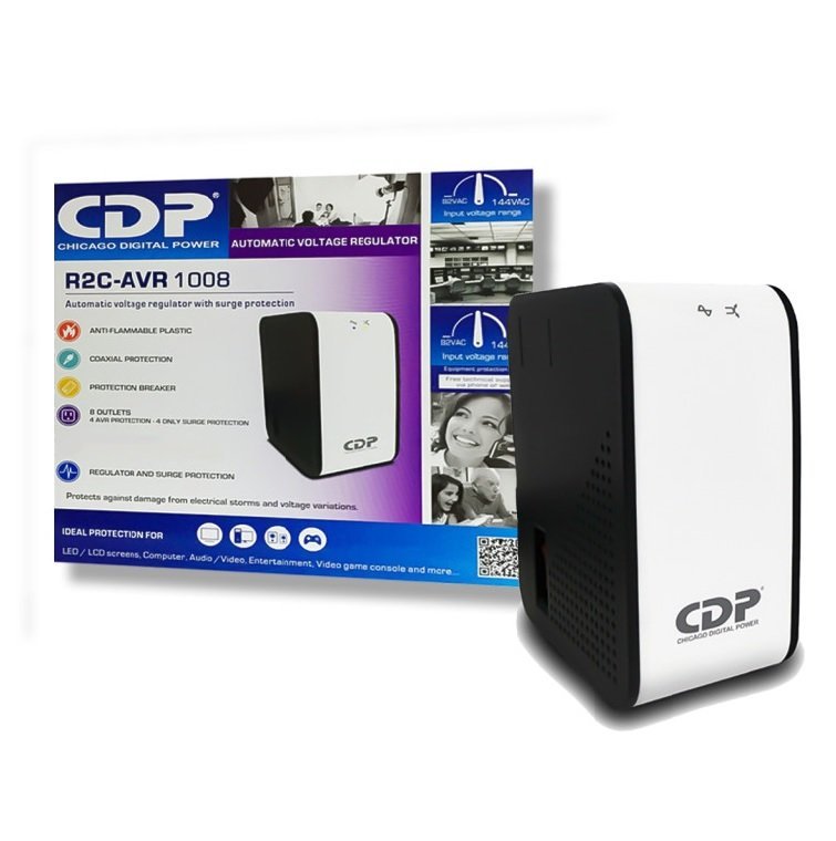 REGULADOR CDP R2C-AVR1008 1000VA 500W 8OULETS CHARGER