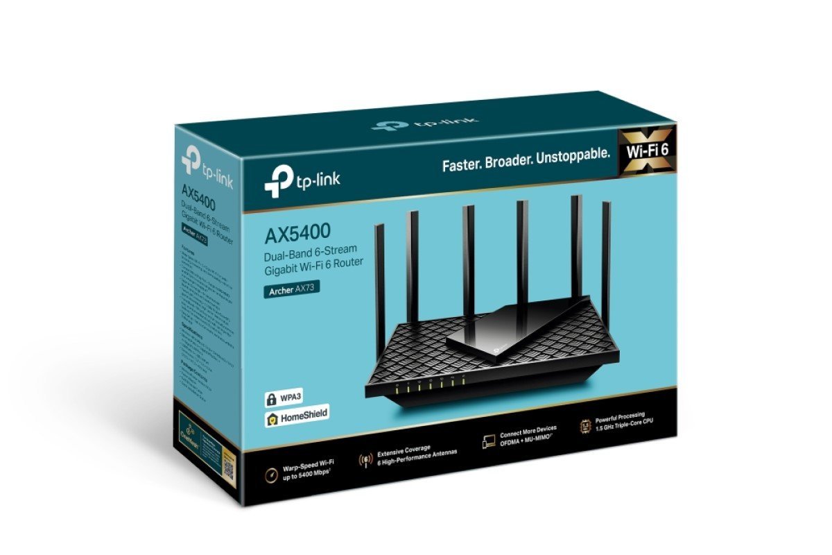 ROUTER TPLINK ARCHER AX73 WIFI6 AX5400 DOBLE BANDA 6 ANTENAS