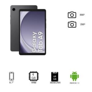 TABLET SAMSUNG GALAXY A9 SM-X115 OCTA CORE, Memoria 4GB,64GB 4-LTE 8.7" BLUETOOTH ANDROID 13 GRAPHITE