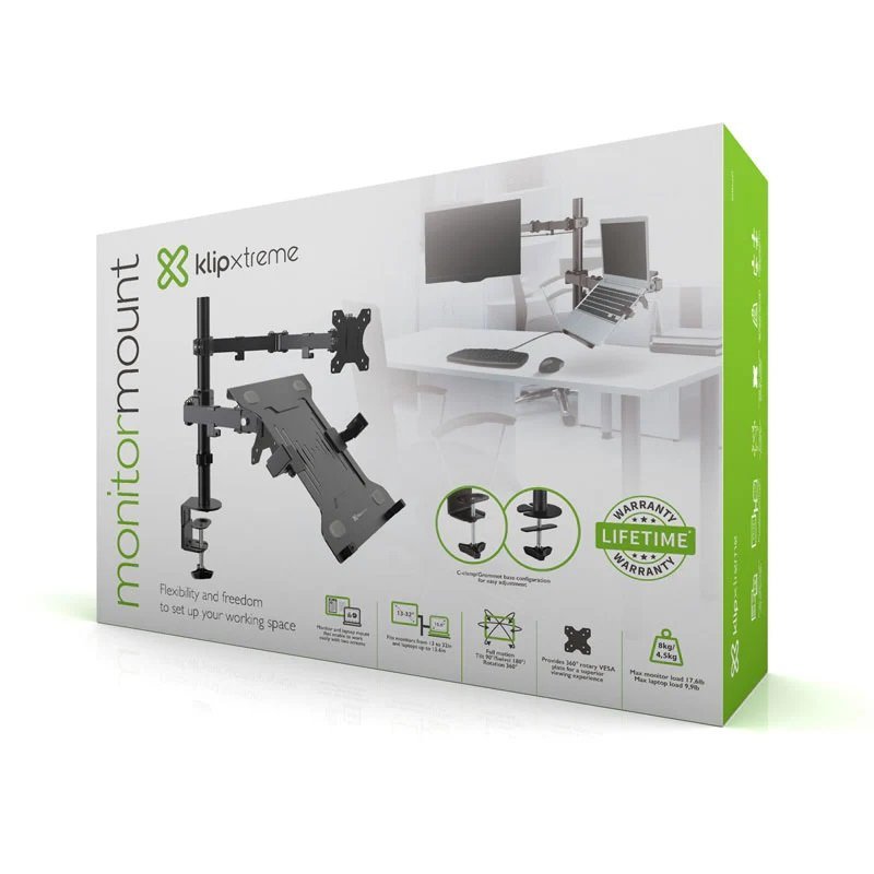 SOPORTE MONITOR Y LAPTOP KLIPX KMM-301 X1 1332INCH