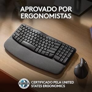 TECLADO LOGITECH WAVE KEYS WIRELESS ERGONOMICO GRAFITO