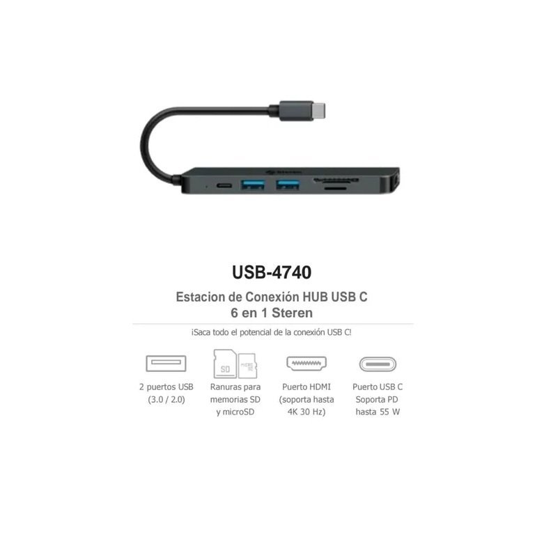 ESTACION DE CONEXION USB C USB-4740