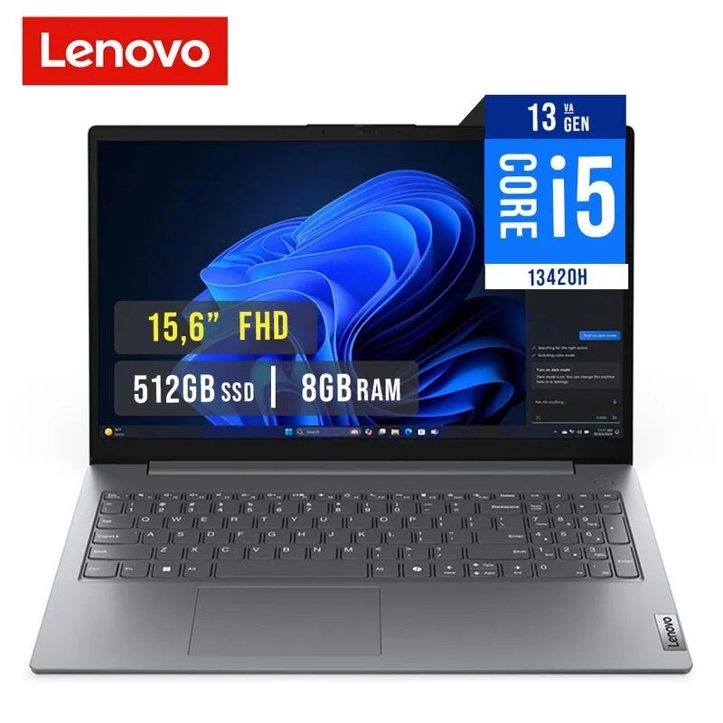 COMPUTADOR PORTÁTIL LENOVO V15 G5-IRL CORE i5-13420H Memoria 8GB,512GB SSD, Pantalla 15.6″,SIN S.O