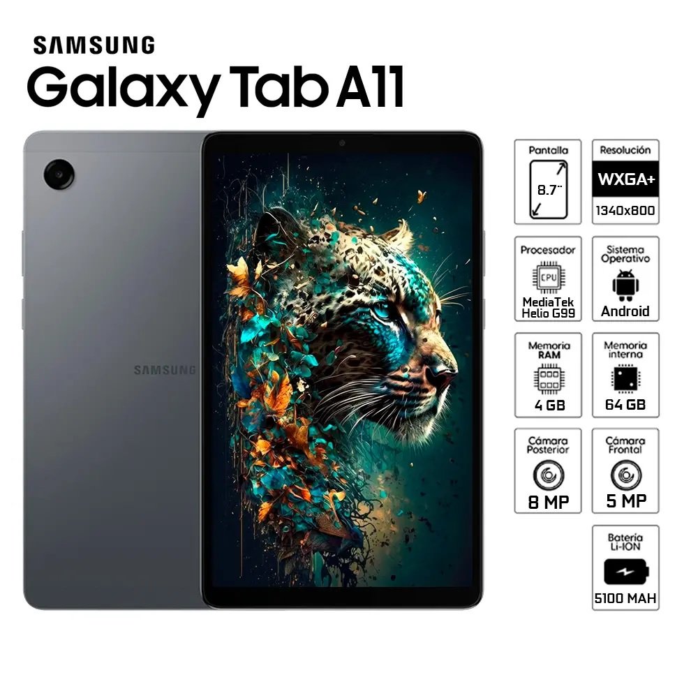 TABLET SAMSUNG TAB A11 SM-X133 MEDIATEK HELIO G99 4GB,64GB,8.7"HD,GRAY
