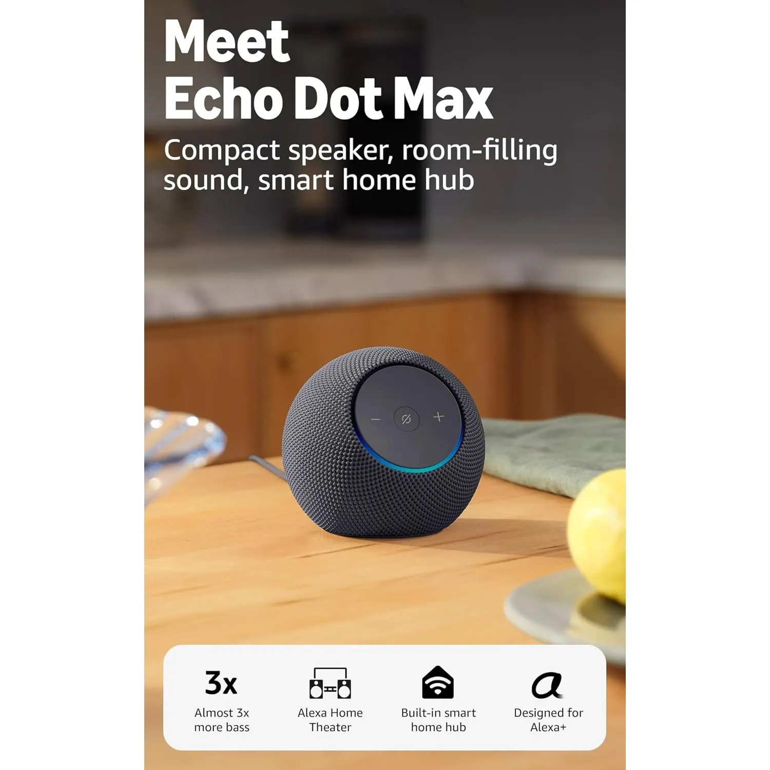 PARLANTE AMAZON ECHO DOT MAX GRAPHITE CON ALEXA