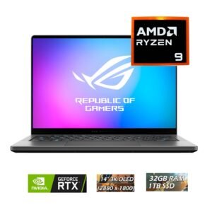 COMPUTADORA PORTÁTIL ASUS ROG ZEPHYRUS G14 GA403UM-QS048 AMD RYZEN 9 270 32GB,1TB SSD,RTX5060 DE 8GB,14" OLED,SIN S.O