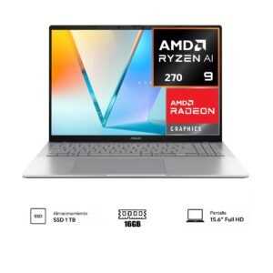 COMPUTADORA PORTÁTIL ASUS VIVOBOOK M3607HA-RP063 AMD RYZEN 9 270 Memoria 16GB,1TB SSD, Pantalla16",SIN S.O