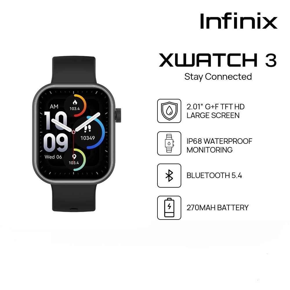 SMART WATCH INFINIX WATCH S5 MOD. XW3 IP68 2.01" IPS LLAMADAS BT PRETO