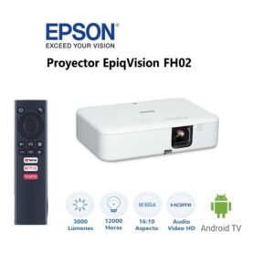 PROYECTOR EPSON CO-FH02 WIRELESS MULTIMEDIA CON ANDROID TV 3000 LUMENES