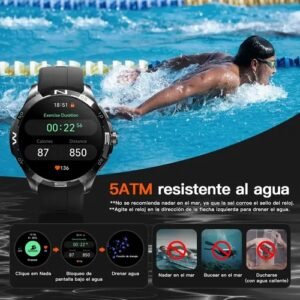 SMART WATCH (E) KIESLECT ACTOR BIZEL DE CERAMICA 1.6"LTPO GPS 5ATM BLACK